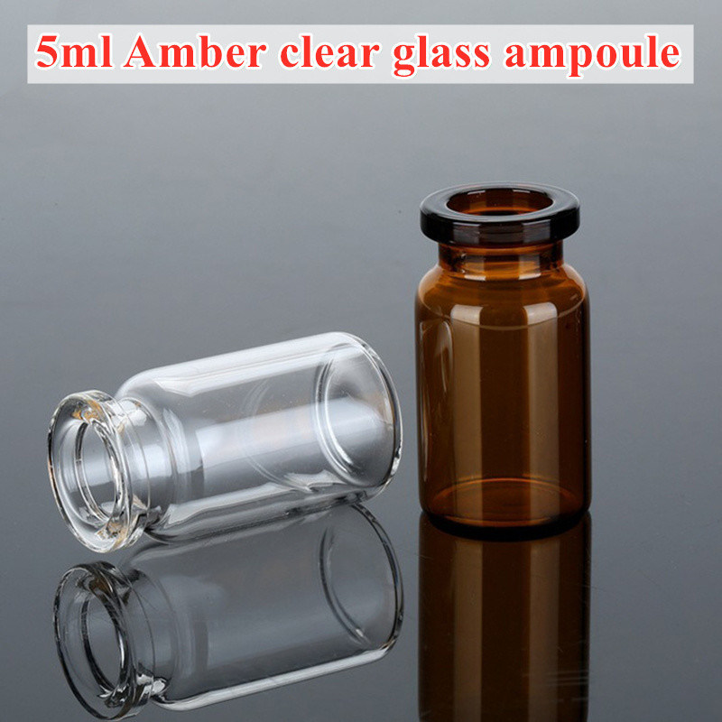 Viên tiêm thủy tinh 5ml tinh khiết Amber đúc Sterilize Medical Cosmetic Low Borosilicate Injection Glass Vial