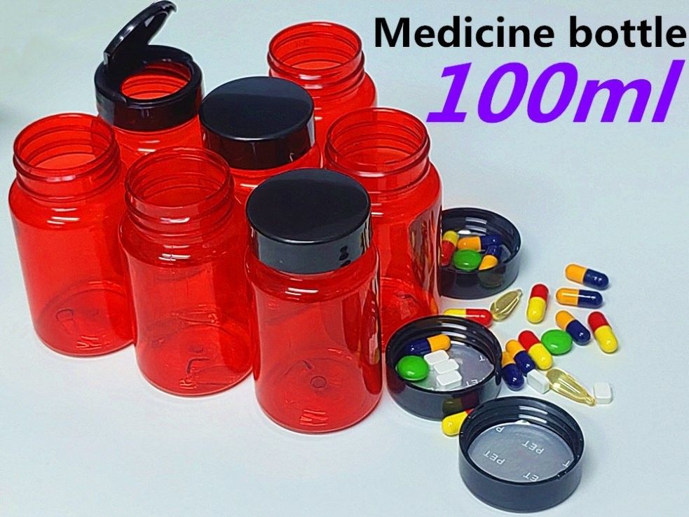 100ml Đỏ cho thú cưng Thuốc kê toa Thuốc chứa chai bổ sung dinh dưỡng viên nang thuốc protein