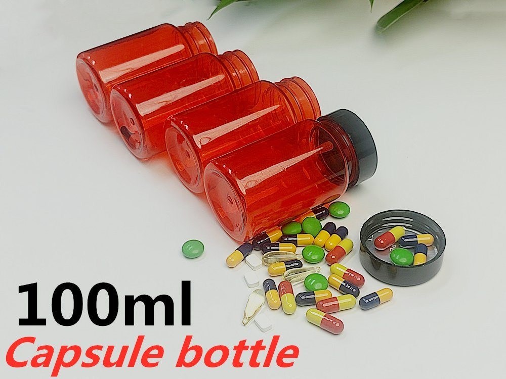 100ml 150ml chai thuốc PET Vitamin Capsule Tablet Pill Supplement Plastic Capsule Chăm sóc sức khỏe chai thuốc