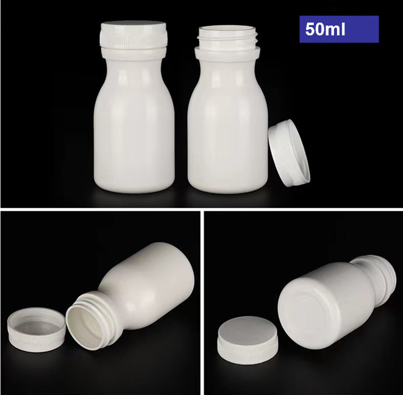 Rỗng Vòng 50ml 100ml 150ml Cápsula HDPE trắng Thuốc viên Thuốc chai Nhựa