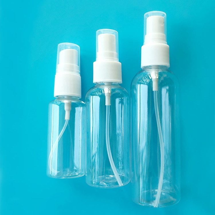 Kích thước du lịch di động Nhựa rỗng rượu PET Spray chai Dầu khử trùng tay Máy bơm bơm trắng