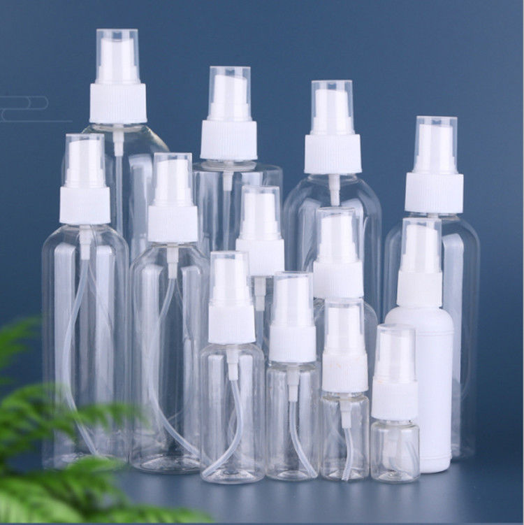 Nạp đầy trống trắng trong suốt giá rẻ trống trong suốt 1 oz 50ml 100ml 120ml mỹ phẩm PET nhựa ống xịt sương mù