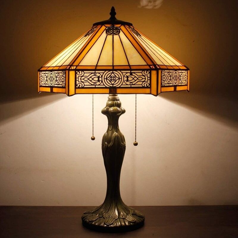 30cm khách sạn châu Âu đèn bàn cổ Bar phòng ngủ phòng khách phòng ngủ khách sạn làm bằng tay đèn LED kính màu đèn bàn