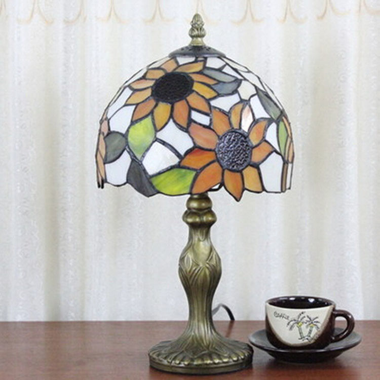 SunFlower trang trí lãng mạn phòng đọc thủ công làm việc văn phòng nhà Đèn bàn Thổ Nhĩ Kỳ Đèn Mosaic Đèn kính Đèn bàn