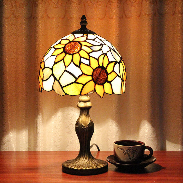 SunFlower trang trí lãng mạn phòng đọc thủ công làm việc văn phòng nhà Đèn bàn Thổ Nhĩ Kỳ Đèn Mosaic Đèn kính Đèn bàn
