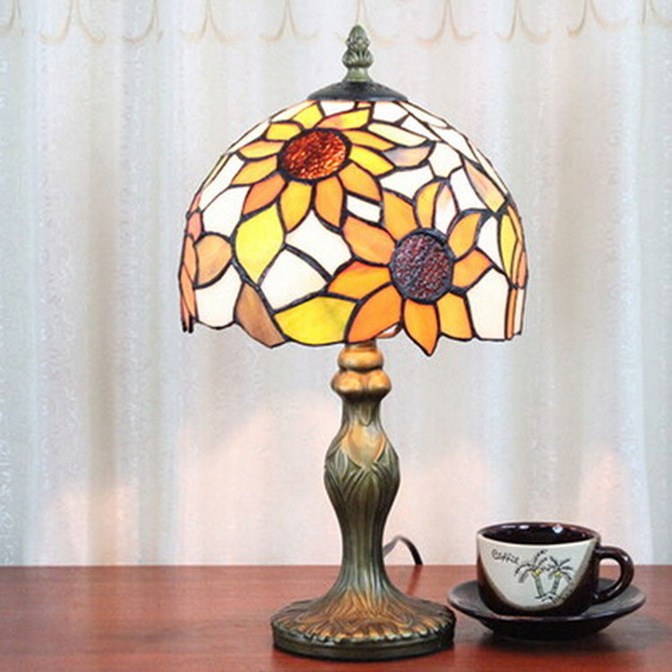 SunFlower trang trí lãng mạn phòng đọc thủ công làm việc văn phòng nhà Đèn bàn Thổ Nhĩ Kỳ Đèn Mosaic Đèn kính Đèn bàn