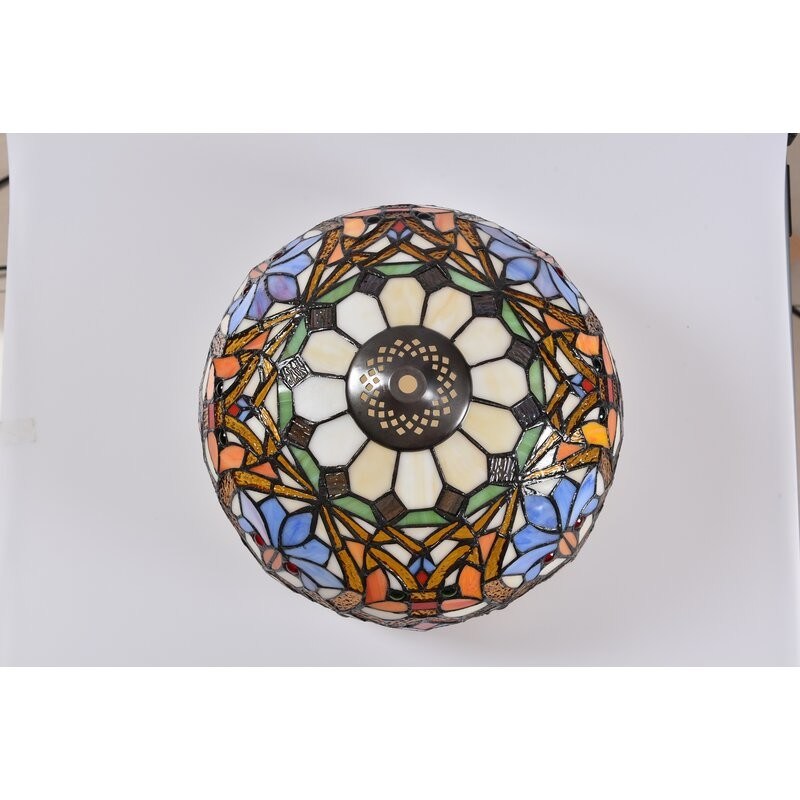 12 inch Châu Âu Mỹ Pastoral Retro Elk kính màu Đèn bàn Phòng khách Phòng ngủ Bên cạnh nghệ thuật Đèn bàn quà