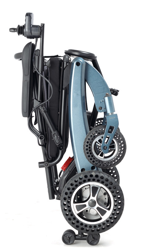 Ghế xe lăn bằng sợi carbon điện nhẹ 120kg Năng lượng tải Ghế lăn nằm với bánh xe chống nổ