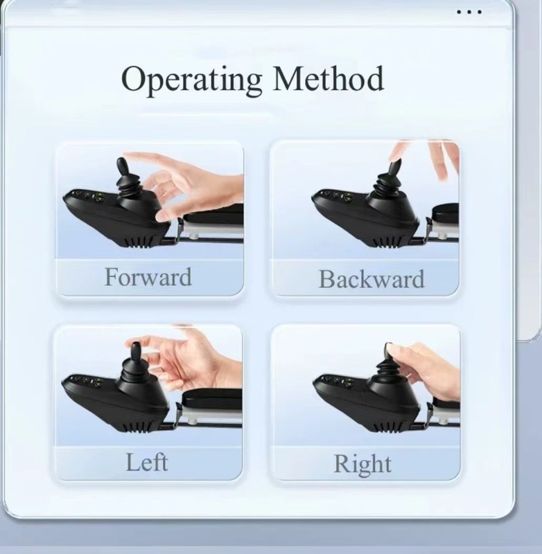 Người lớn khuyết tật người khuyết tật du lịch di động nhẹ gấp điều khiển từ xa xe lăn điện với điều khiển joystick