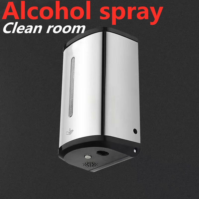 Phòng sạch Phòng vệ sinh Tắm rửa tay Không tiếp xúc Thép không gỉ 304 Tự động 800ml cảm biến xà phòng Rút rượu Khử trùng tay