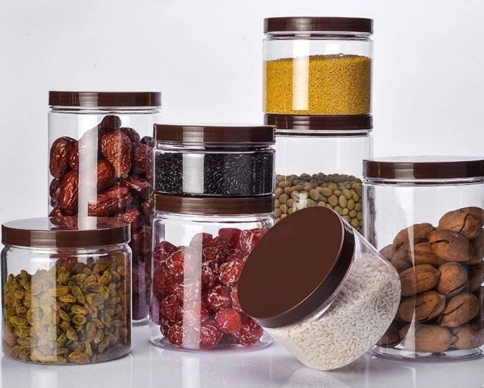 PET Plastic Honey Food Cream Cans Jars Household Clear Candy Biscuit Food Sealed Jars For Food Packaging